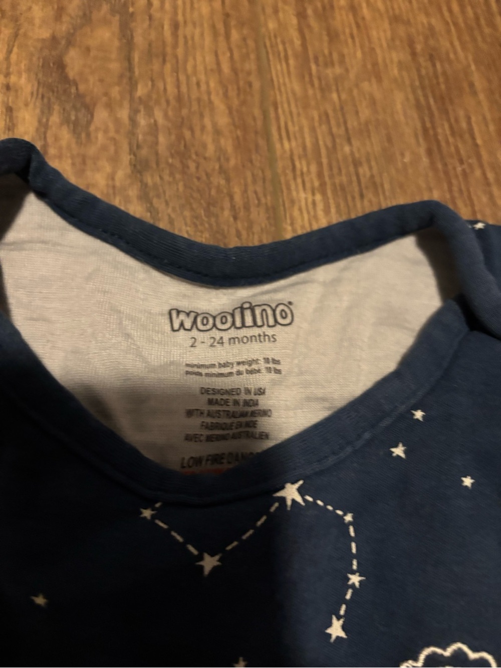 Woolino Navy Constellation Sleep Sack - Picture 4 of 5